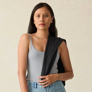Faherty Brand Pacific Pointelle Tank in Tradewinds